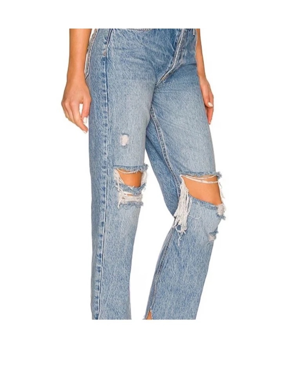 We The Free Tapered Baggy High Rise Boyfriend Fit Ripped Straight-Leg Jeans
